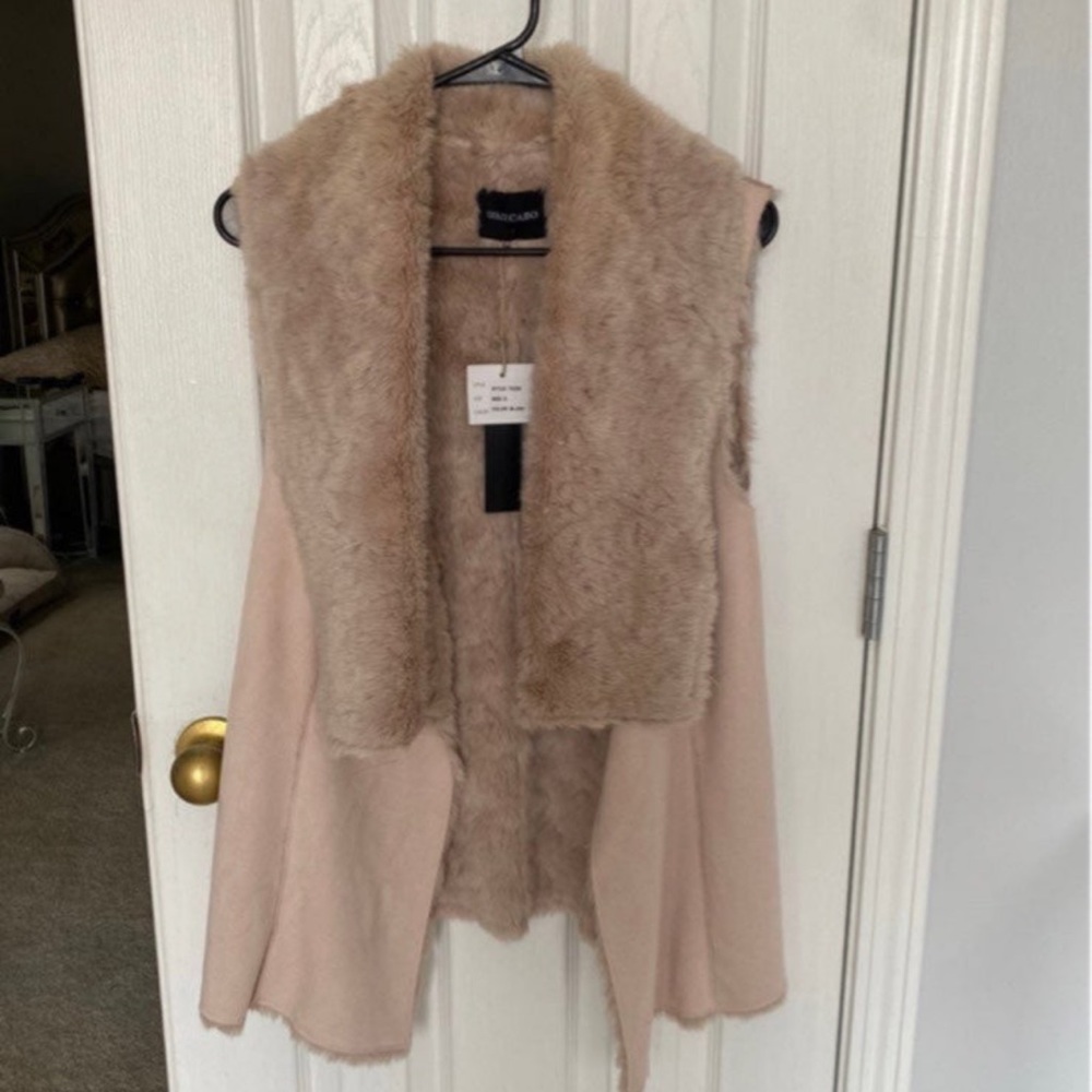 New with tags. Dolce Cabo blush fur vest. Size small. Perfect condition.